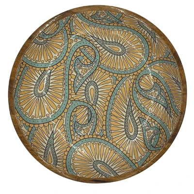 By Room Schaal Rond ø 38 Cm Mangohout Orange Paisley 3 By Room Schaal Rond ø 38 Cm Mangohout Orange Paisley