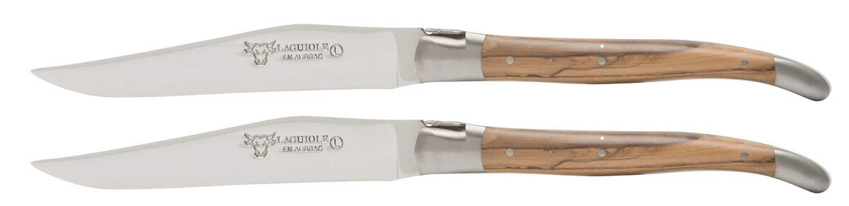 Laguiole En Aubrac Shepherd's Cross Steakmes 11,5 Cm Olijfhout 2 Stuks 2 Laguiole En Aubrac Shepherd's Cross Steakmes 11,5 Cm Olijfhout 2 Stuks