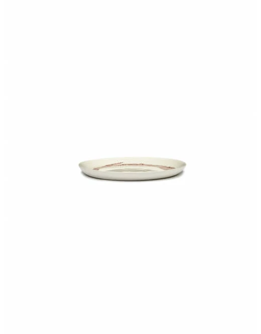 Serax Feast By Ottolenghi Bord M ø 22 Cm H 2 Cm Aardewerk White + Swirl-Stripes Red