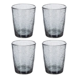 Broste Copenhagen Bubble Tumbler 250 Ml Glas 4-delig Grijs