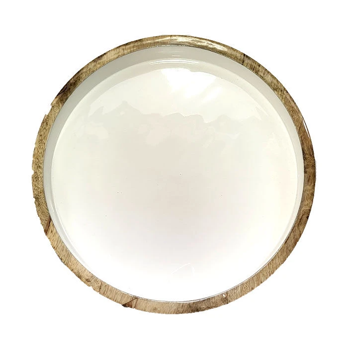 By Room Ronde Schaal Met Rechte Wand ø 28 Cm Mangohout Wit 4 By Room Ronde Schaal Met Rechte Wand ø 28 Cm Mangohout Wit - Afbeelding 2