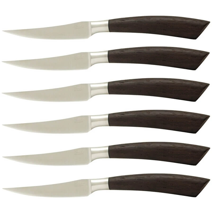 Saladini Steakmes 10 Cm Wengéhout 6 Stuks 3 Saladini Steakmes 10 Cm Wengéhout 6 Stuks