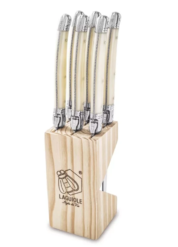 Laguiole Style De Vie Premium Line Steakmessen Parelmoer 6 Stuks 3 Laguiole Style De Vie Premium Line Steakmessen Parelmoer 6 Stuks